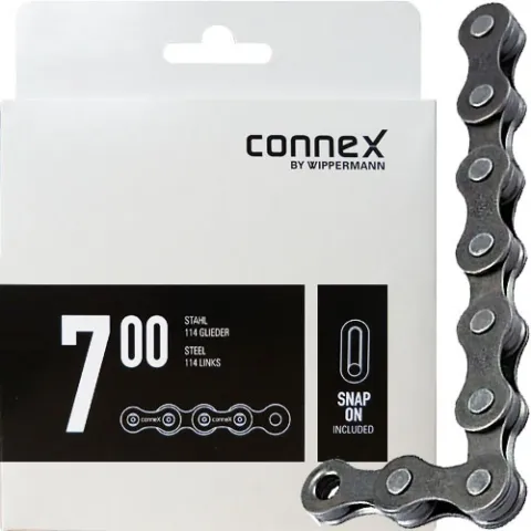 Connex Kette 700 1-fach, Stahl 114 Glieder, schwarz