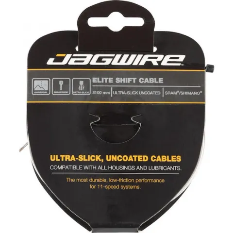 Jagwire Schaltzug Elite Ultra Slick hochglanzpoliert 1,1 x 3100 mm Silber - maximale Schaltpräzision