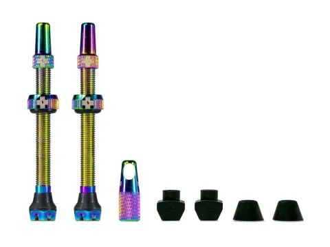 Muc-Off Tubeless Valve Kit V2 60 mm Iridescent - Leichte 7075 Aluminium Tubeless-Ventile