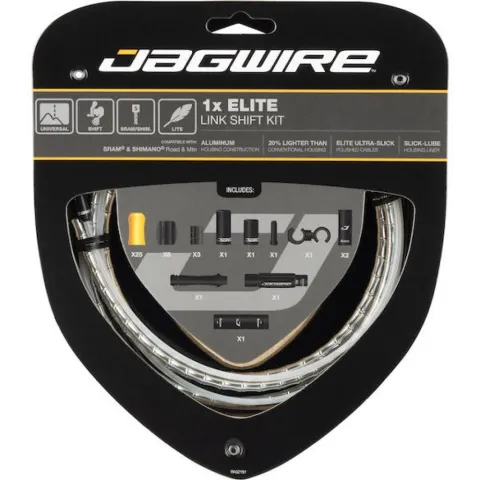Jagwire Schaltzugset Road & Mountain Elite Link 1x Silber - kompressionsfreie Schaltperformance