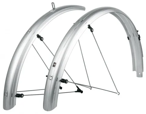 SKS Bluemels Basic 28 Schutzblech-Set - 65 mm silber robuste Sandwichkonstruktion…