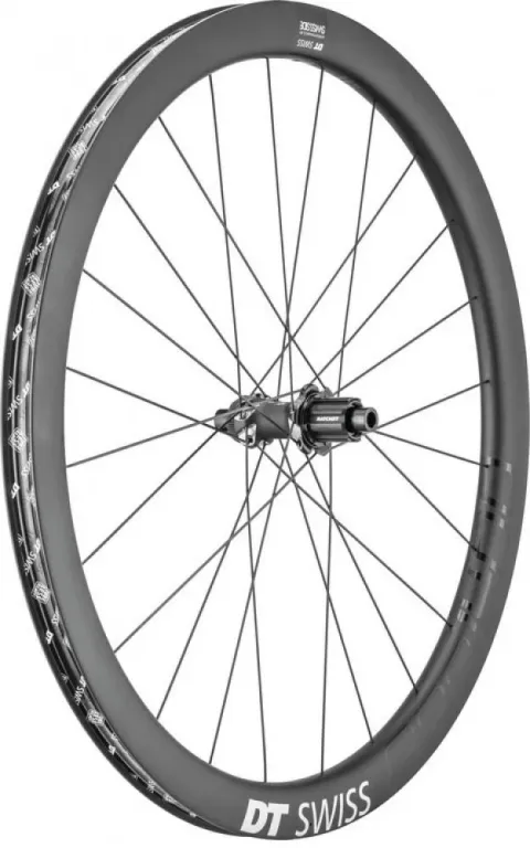 DT Swiss Laufrad GRC 1400 Spline Disc 622 x 24 mm schwarz - aerodynamisches Carbon-Gravel-Hinterrad