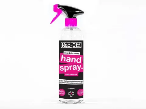 Muc-Off Antibacterial Hand Sanitising Spray 750ml Pink - WHO-empfohlenes Handdesinfektionsspray