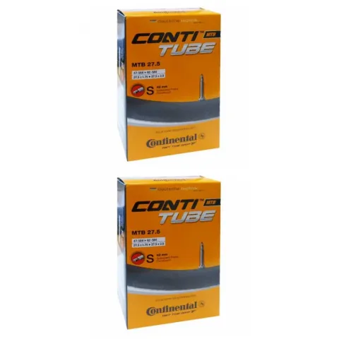 CONTINENTAL 2er-Set Fahrradschlauch MTB 27,5 Zoll 1,75-2,40 SV 42 mm Ventil hochwertiger…