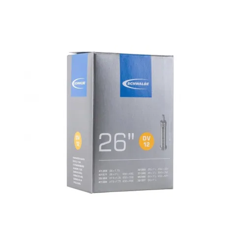 Schwalbe Fahrradschlauch DV12, 26x1.20-1.75", Dunlop-Ventil 40mm, passend für Reifengrößen…