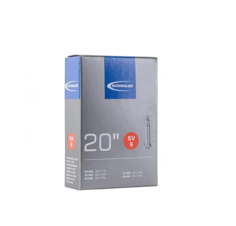 Schwalbe SV6 Schlauch 20x1.10-1.50" (28/40-406) - 20 Zoll, SV-Ventil 40 mm, Butyl, hohe…