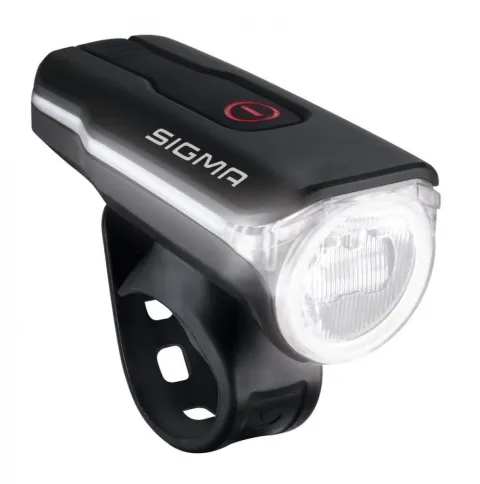 Sigma Aura 60 USB LED-Akku-Frontleuchte - 60 Lux, StVZO, 3 Modi, mit Light Guide, silber/schwarz