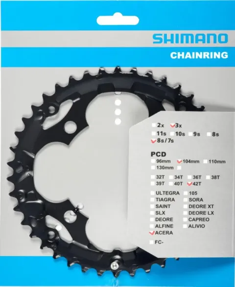SHIMANO Kettenblatt ACERA FC-M361 42 Zähne - zuverlässiger Antrieb für KSR-Trekkingräder