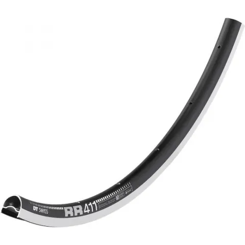 DT Swiss Felge RR 411 28"/700C 28 Loch Schwarz - leichte Hochleistungs-Rennradelge