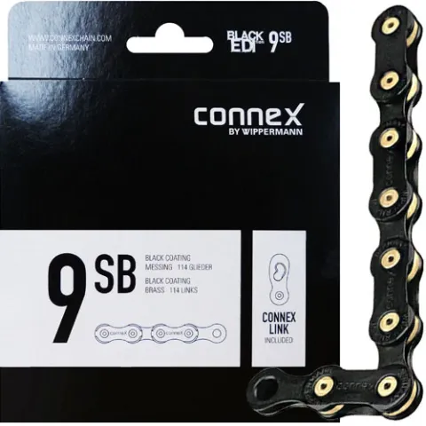Connex Wippermann Kette 9SB 1/2"x11/128" 114 Gl. 9-fach schwarz/gold