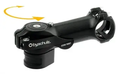 by,schulz Vorbau Twist SDS 115 mm Ø 31,8 mm schwarz - platzsparender Fahrradvorbau mit…