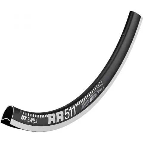 DT Swiss Felge RR 511 28"/700C 24 Loch Schwarz - steife, robuste Rennrad-Felge