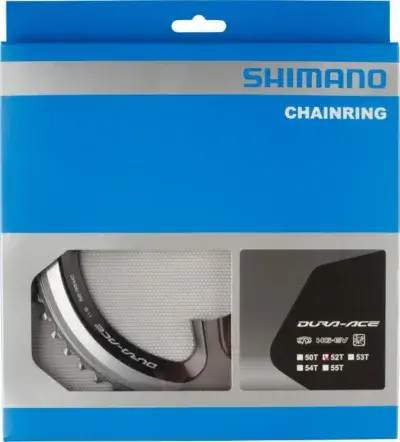 SHIMANO Kettenblatt DURA-ACE FC-9000 52 Zähne Silber/Schwarz - Maximale Antriebsperformance