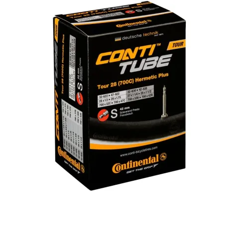 Continental Tour 28 Hermetic Plus Fahrradschlauch, 27/28x1 1/4-1.75", ETRTO 32/47-622/635,…