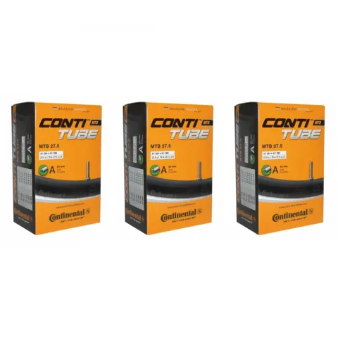Continental 3er Set MTB Schlauch, 27.5x1.75-2.40 Zoll, AV 40mm, für 47-62mm Reifen, robustes Butyl,…