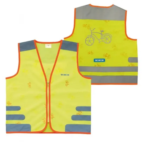 Wowow Sicherheitsweste Nutty Jacket für Kinder gelb mit Refl Streifen Größe XS