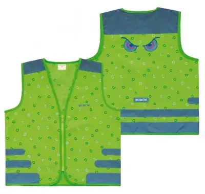 Wowow Sicherheitsweste Nutty Jacket für Kinder grün mit Refl Streifen Größe M