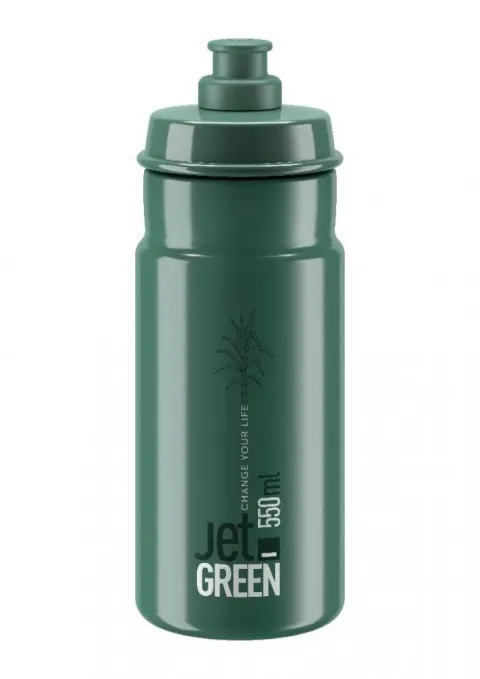 ELITE Trinkflasche Trinkflasche JET GREEN dunkelgrün weißes Logo 550ml Biokunststoff