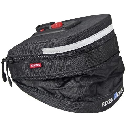 KLICKfix Satteltasche Micro 200 Expandable, schwarz, 1,5-2 Liter, 16×19×12 cm, inkl. Satteladapter,…