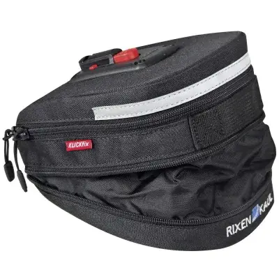 KLICKfix Satteltasche Micro 200 Expandable, schwarz, 1,5-2 Liter, 16×19×12 cm, inkl. Satteladapter,…