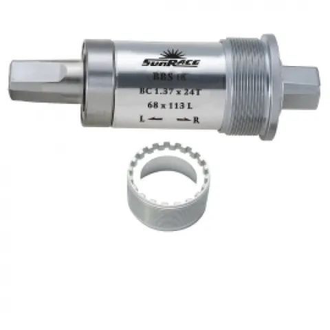 SunRace BBS18 Innenlager 4-Kant 113 mm silber - laufruhiges BSA-Tretlager