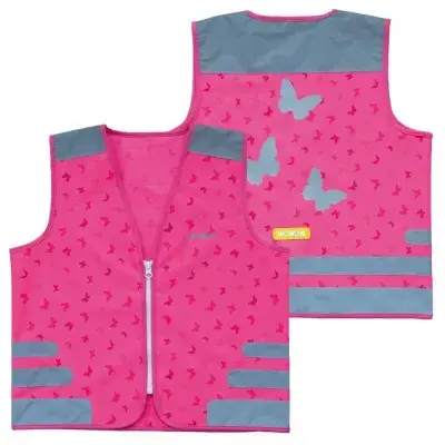 Wowow Sicherheitsweste Nutty Jacket für Kinder pink mit Refl Streifen Größe L
