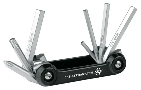SKS TOM 7 Mini-Tool - Kompaktes Multitool mit 7 Funktionen für unterwegs, ideal für schnelle…