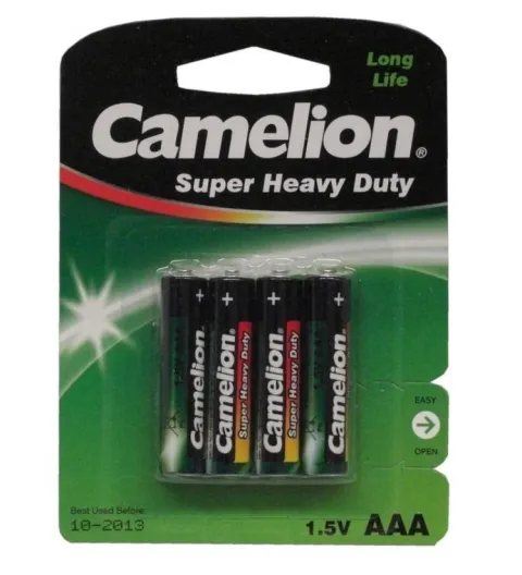 Markenbatterien Camelion Batterie Green Micro R03 4 Stück Zink-Chlorid 1,5V 550 mAh AAA