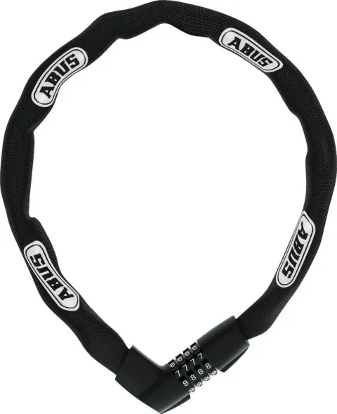 Abus Kettenschloss Tresor 1385 L, 85 cm Länge, 7 mm starke Kette, Zahlenschloss, schwarz, robustes…