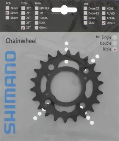 SHIMANO Kettenblatt ACERA FC-M391 22 Zähne - Präzise Übersetzung für kontrolliertes Schalten
