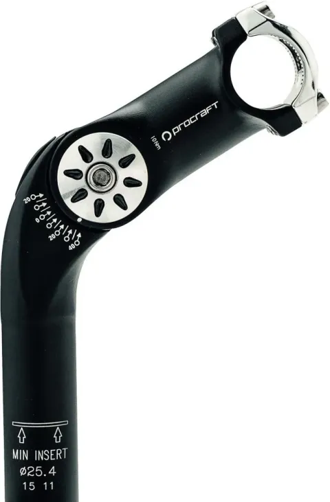 Procraft Vorbau Schaft verstellbar 70°-130° / 115 mm 1 1/8" 25,4 mm Schwarz - Ergonomischer…