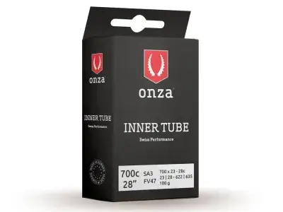Onza Tires Tube SA3, 700x23C-28C, 0.9mm, Presta FV47mm, black, 700C