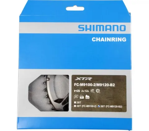 SHIMANO Kettenblatt XTR FC-M9100/FC-M9120 38 Zähne - präziser Antrieb für High-End MTB