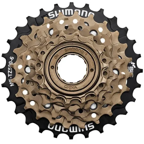 Shimano Zahnkranz HG 6-fach 14-28T MF-TZ500 bronze - Zuverlässiger Schraubzahnkranz für City- und…
