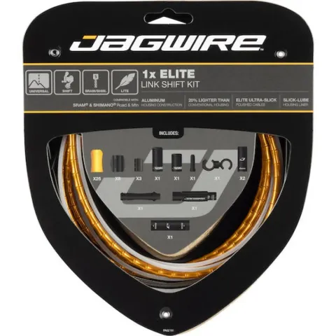 Jagwire Schaltzugset Road & Mountain Elite Link 1x Gold - Kompressionsfreie Schaltperformance