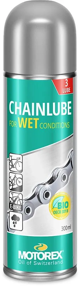 MOTOREX CHAINLUBE WET CONDITIONS Kettenöl 300 ml - Nassschmierstoff für Regen und Matsch