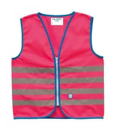 Wowow Sicherheitsweste Fun Jacket für Kinder pink mit Refl Streifen M