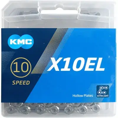 KMC X10EL 10-fach Fahrradkette, 114 Glieder, silber, vernickelt, 262g, kompatibel mit Shimano,…