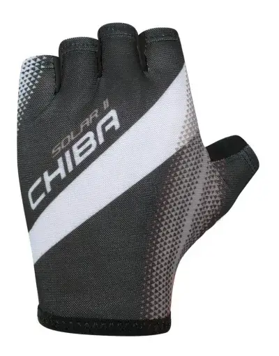 CHIBA Solar II - Radhandschuhe kurz, schwarz/schwarz, Größe M, atmungsaktiv