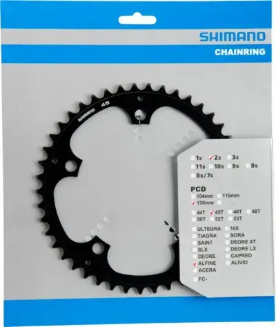 SHIMANO Kettenblatt ALFINE FC-S501 Kettenblatt - 45 Zähne, Schwarz