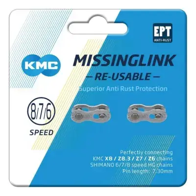 KMC 7/8R EPT 8-fach Missing Link Kettenschloss - Wiederverwendbarer Kettenverschluss für 7/8-Gang…