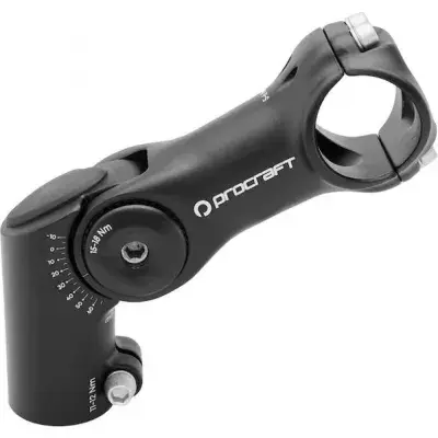 Procraft Vorbau Adjustable Pro -10° bis 60° / 31,8 mm Schwarz - einstellbarer Fahrradvorbau mit…