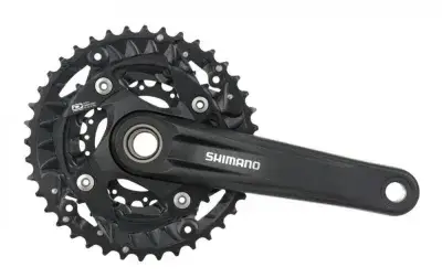 Shimano Kurbelgarnitur MT500 40/30/22 Zähne 175mm schwarz - robuste 3-fach MTB-Kurbel für präzise…