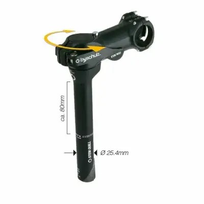 By,Schulz Vorbau Stem Quill Twist SDS Vorbaulänge 105 mm schwarz - Alu 6061-T6 3D geschmiedet,…