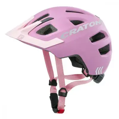 Cratoni Maxster Pro Kinderhelm blush-rose matt, 51-56 cm, mit Rücklicht, Visier, Insektenschutz, 14…