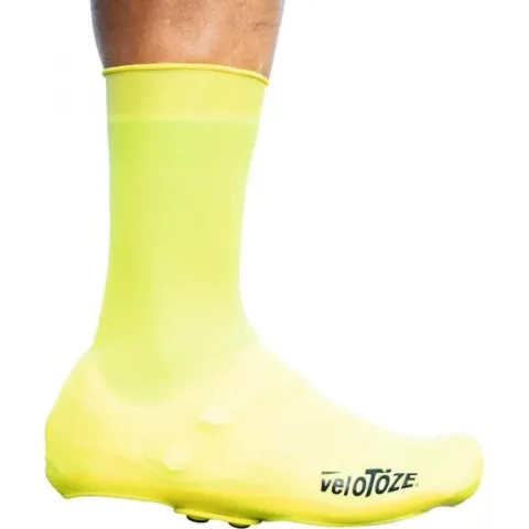 VeloToze Silicone Snap Road Überschuhe M (40,5-42,5) - Neongelb, wind- und wasserdicht