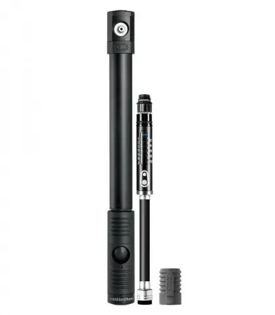 Crankbrothers Klic HP Handpumpe-CO2-Pumpe analoges Manometer inkl. Rahmenhalter Midnight Edition…