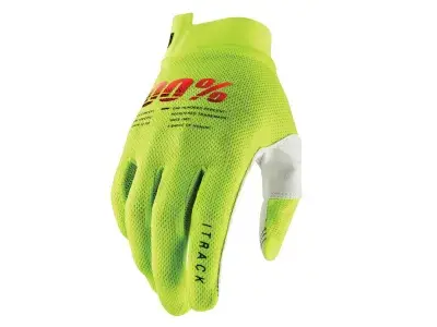 100% iTrack Gloves L fluo yellow - ultraleichter MTB-Handschuh mit Top-Grip