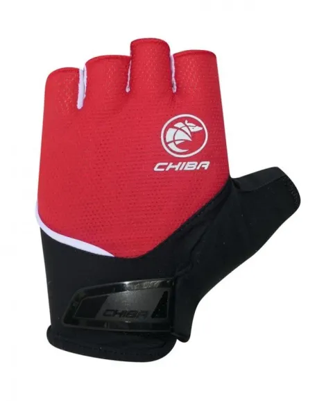 CHIBA Sport - Radhandschuhe kurz, atmungsaktiv, gepolstert, rot, Gr. L