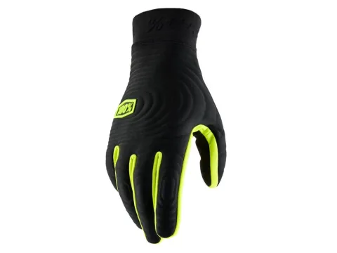 100% Brisker Xtreme Gloves S Black/Fluo Yellow - maximaler Grip bei jedem Wetter